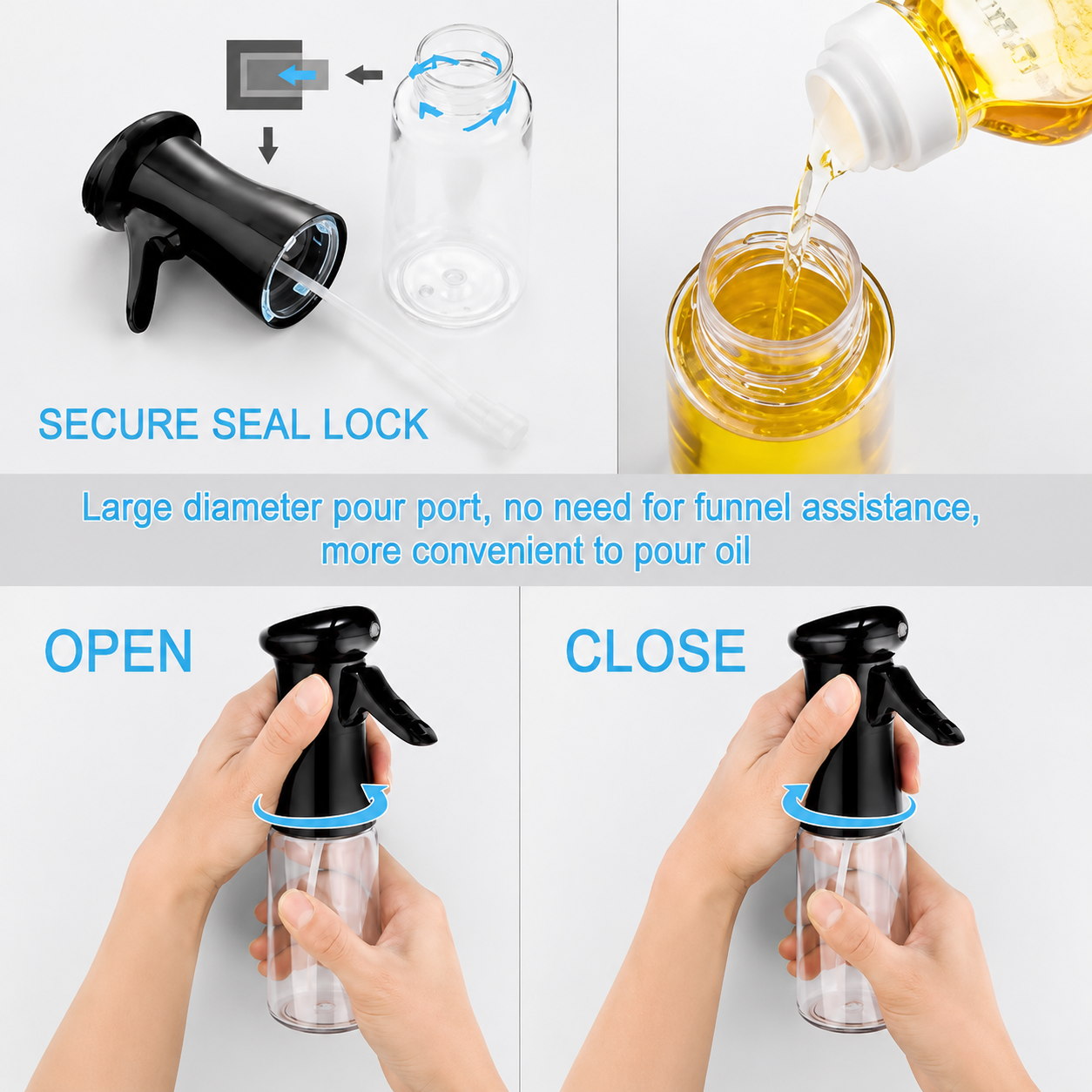 200ml Glass Oil Sprayer – Spray, Pour & Cook with Ease